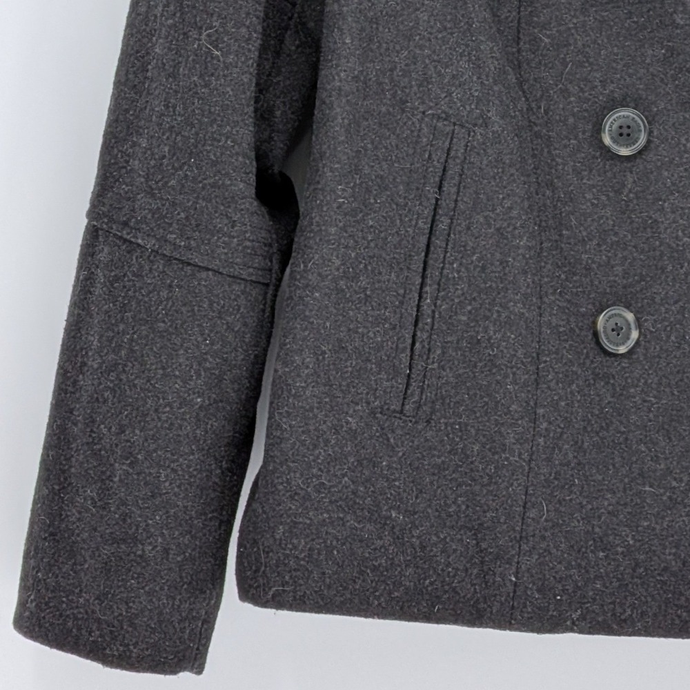 NEW American Eagle XL $120 Charcoal Gray Wool Blend Double Breasted Peacoat Coat - Picture 7 of 11